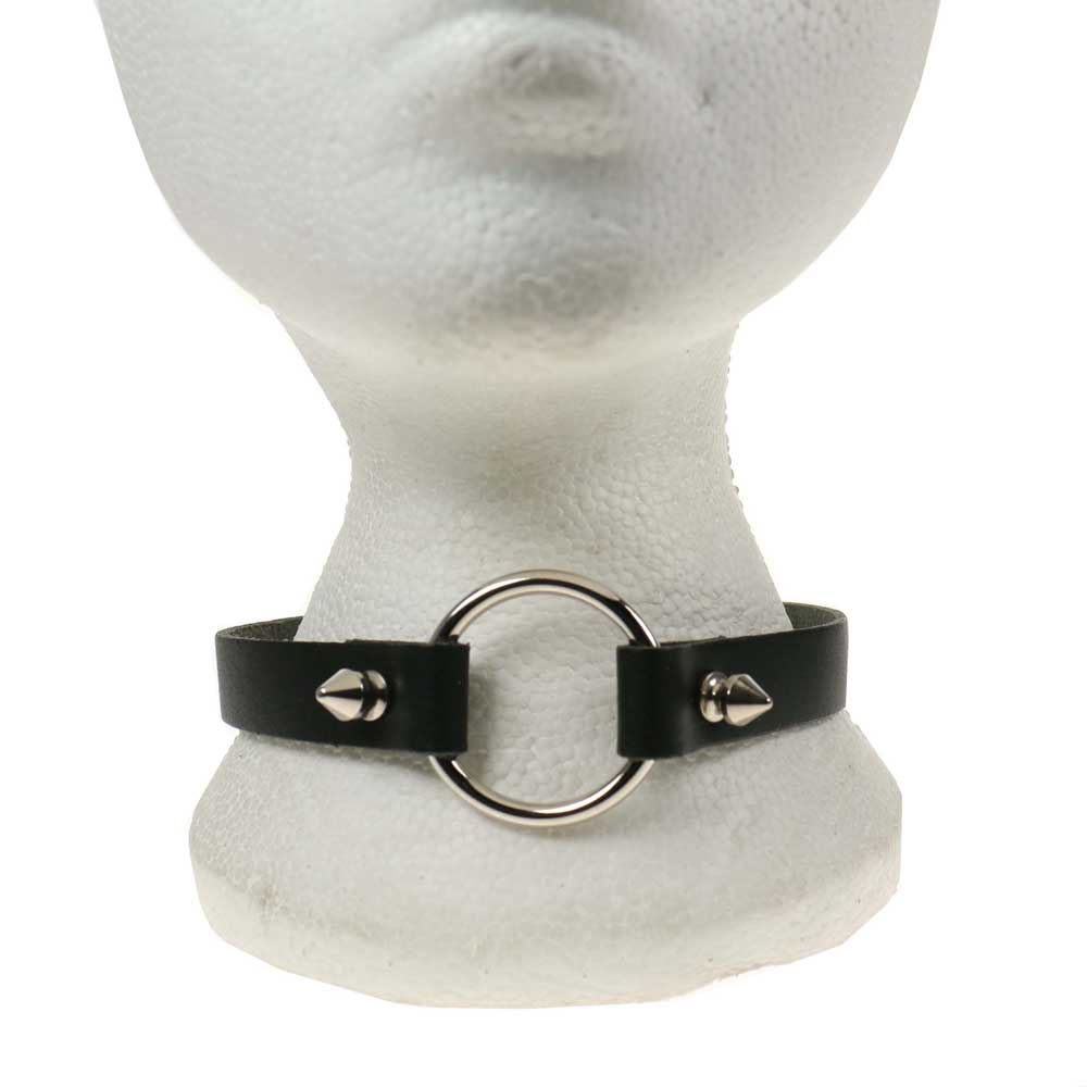 Bullet 69 - 1 row ring with spike foulard - Noir